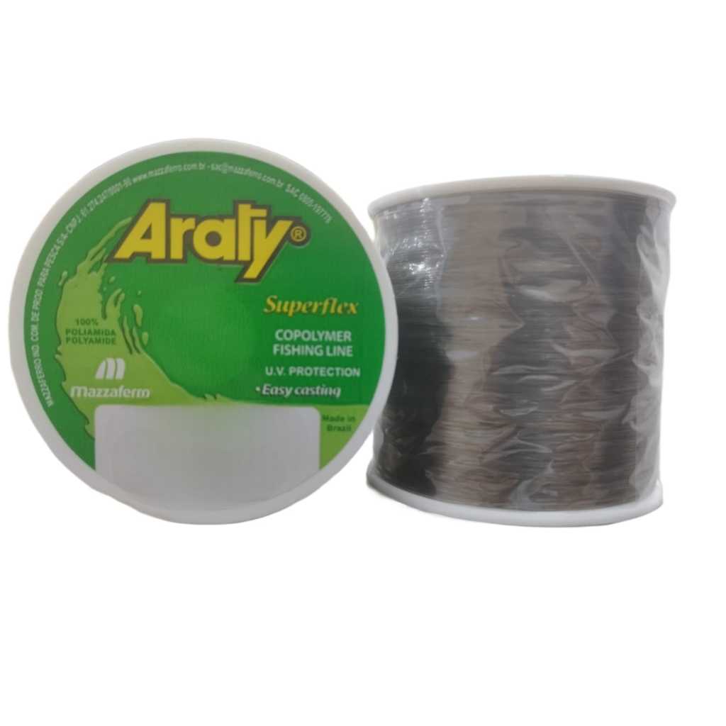 Linha Pesca Araty Superflex Carretel Grande Forte 025 030 035 040 045 Baixa Memória Monofilamento Nylon
