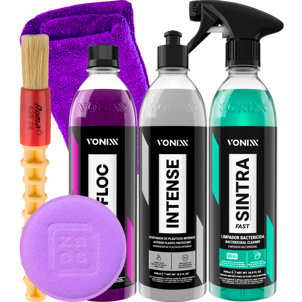 Kit Shampoo V-Floc Concentrado Intense Revitalizador Plástico Sintra Fast Limpador Interno Vonixx em Oferta na Shopee