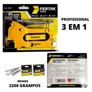Grampeador Tapeceiro Profissional 3 em 1 Madeira com grampos Manual 4-14mm em Oferta na Shopee