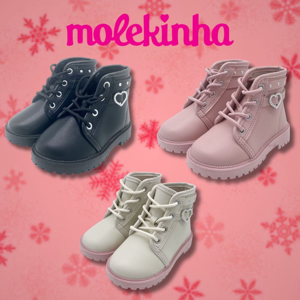 Bota Infantil Molekinha Menina Coração Original 2126.526