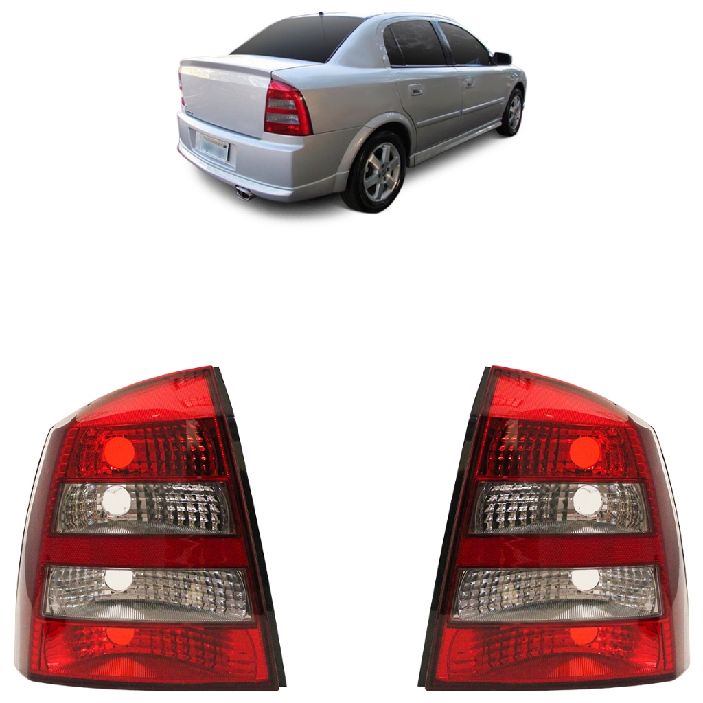 Lanterna Traseira Astra Sedan 2003 2004 2005 2006 2007 A 2012 Fumê Bicolor Lente Lisa Acrilico