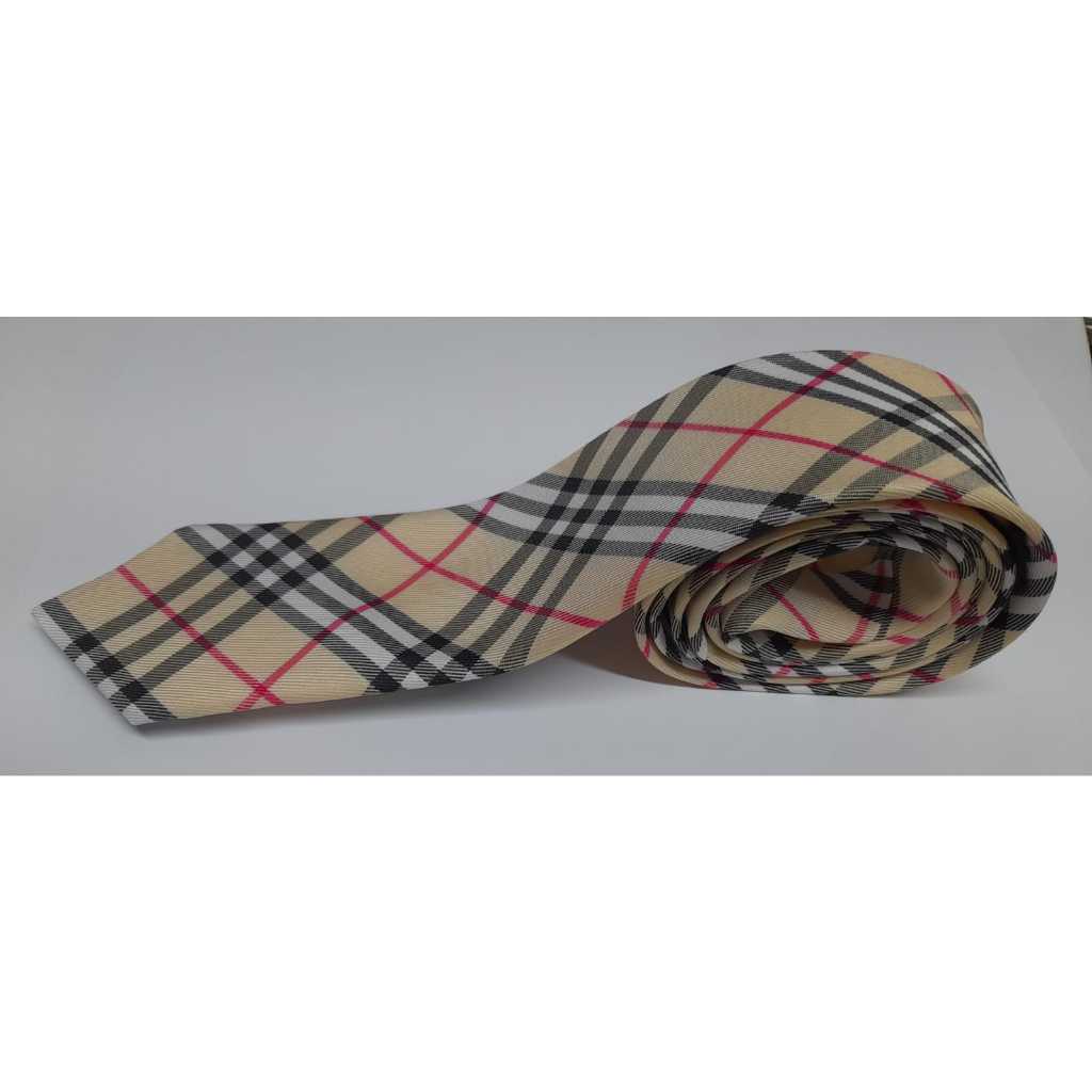 Gravata Fit - Gravata Xadrez Bege com listras Pretas e Rosa - COD: ABT239