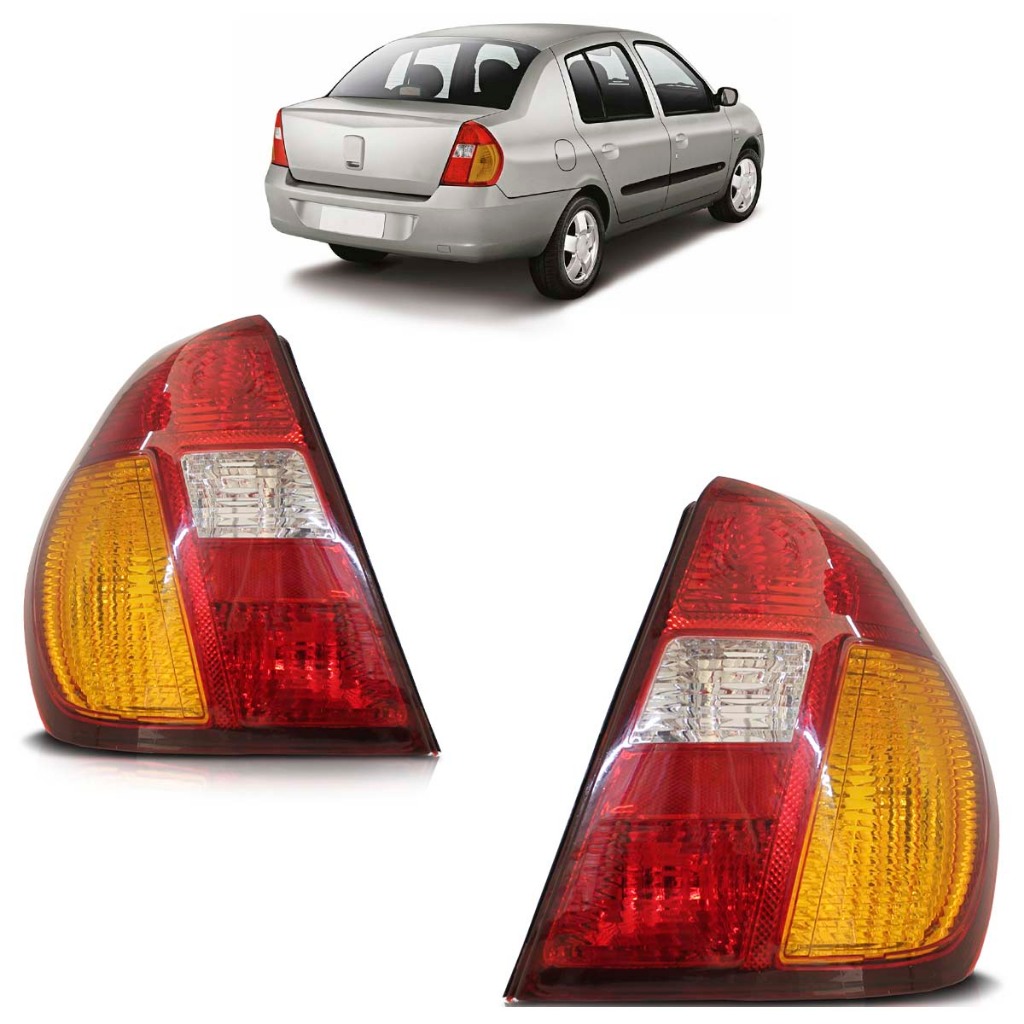 Lanterna Traseira Clio Sedan 2003 2004 2005 2006 2007 Tricolor Lente Acrilico em Oferta na Shopee