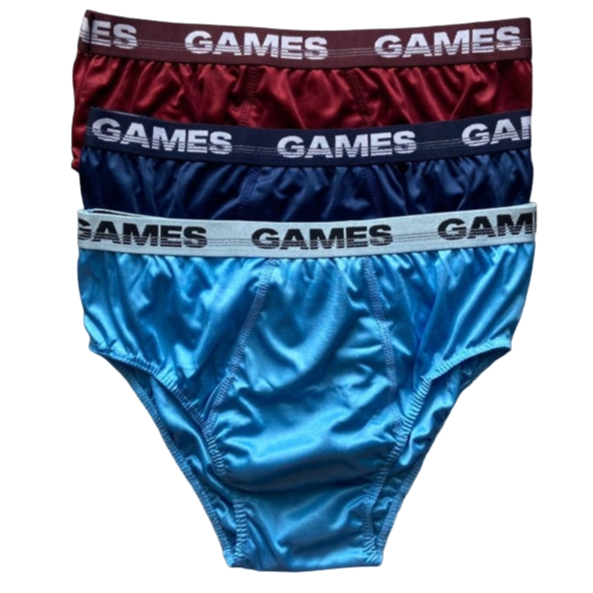 KIT 3 CUECAS ADULTO LISA 100% POLIÉSTER COM CÓS GAMES em Oferta na Shopee