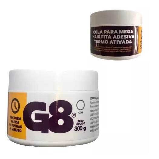 Cola Gel Fabricação Megahair Fita Adesiva Marrom G8 -300g