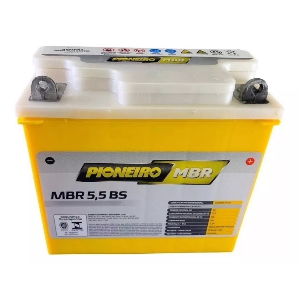 Bateria Pioneiro Mbr 5,5-bs 12v 5,5ah Ybr 125 Rd 350 Rdz 125