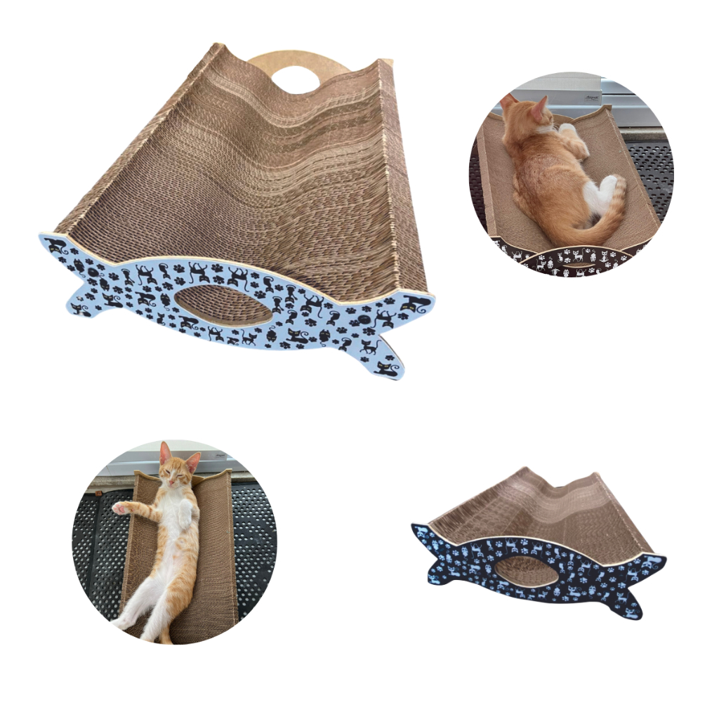Arranhador Cama Para Gatos Grande Dura 2x Mais  Base Mdf Reversivel Grande Evita Arranhar Sofà em Oferta na Shopee