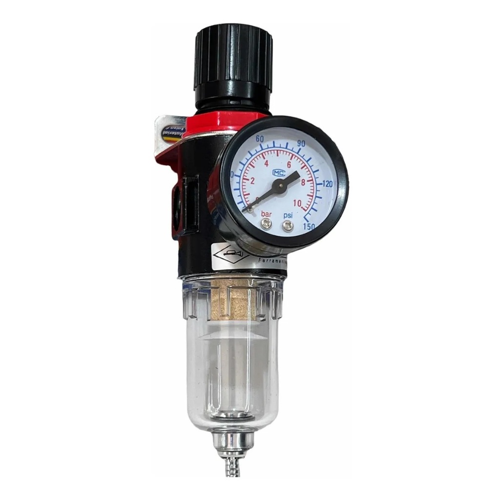 Filtro De Ar Para Compressor de 1/4 Com Regulador de Pressão Corneta