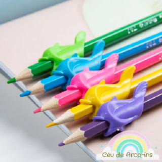 Suporte auxílio escrita Crianças Corrigir Escrita  Borrachinha conforto Autista apoio lápis Golfinho em Oferta na Shopee