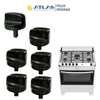 KIT COM 6 BOTÕES FOGÃO ATLAS NEW FASTCOOK 100% ORIGINAIS DE FÁBRICA