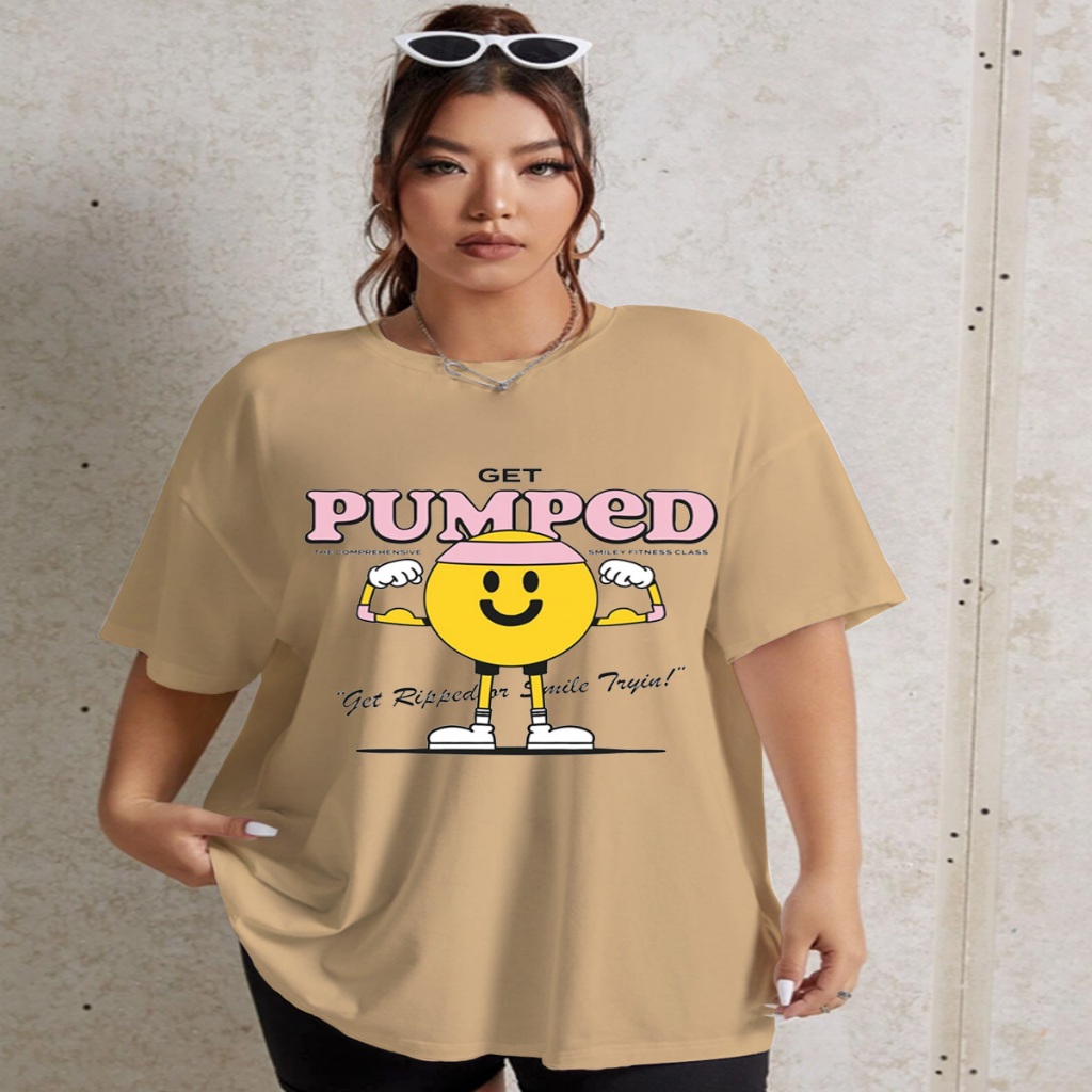 Camiseta Palha Oversized Reforço Larga Manga Curta 3/4 Gola Redonda Bordada Sport Academia Estampa 