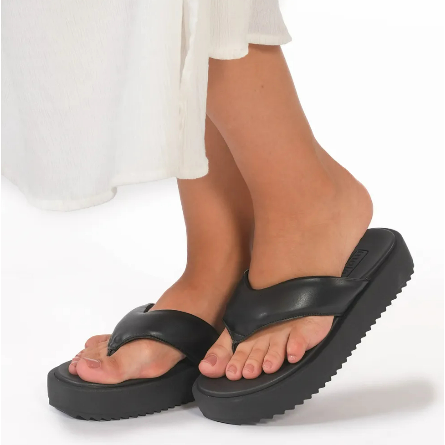 Chinelo Flat Moleca Sandália Feminina Plataforma Tratorada