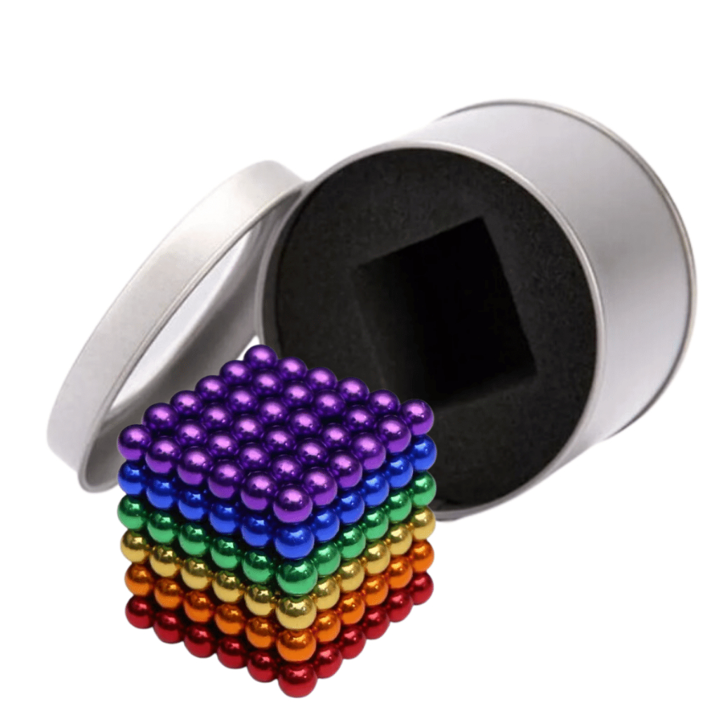 Neocube Bolas Cubo Magnetico 216 Esferas 5mm Coloridos Diversas Cores Com latinha - Guardar