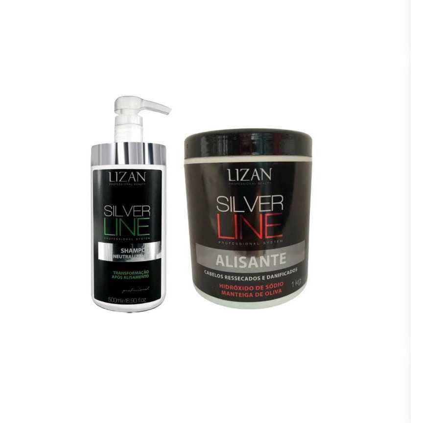kit 1alisante silver line 1kg e shampoo neutralizante silver line 500ml