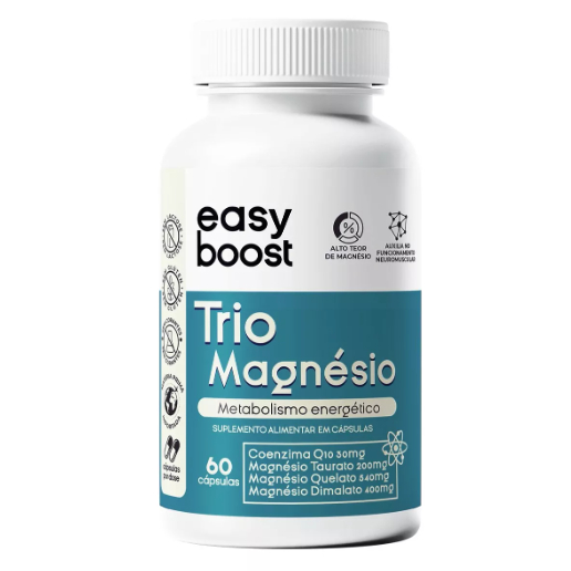 Magnésio Dimalato Quelato Taurato Q10 Easy Boost 60 Caps