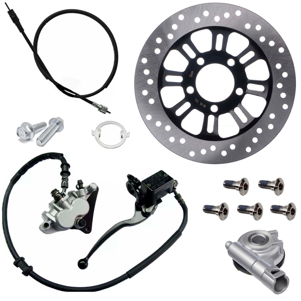 Kit Sistema Freio Disco Dianteiro Titan150 Fan150 Mix Cg150 2009 A 2013 Cabo Engrenagem Velocímetro Parafusos