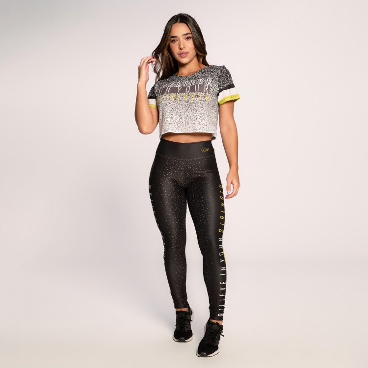 Conjunto Fitness Academia Suplex Estampado Feminino Cropped E Calça Believe em Oferta na Shopee