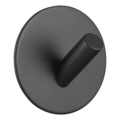 Kit C/ 2 Ganchos Cabide Parede Adesivo Redondo Inox Preto em Oferta na Shopee
