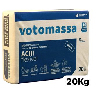 Argamasa AC-3 Flexivel Piso Sobre Pisos e Porcelanatos 20 Kg -Votomassa em Oferta na Shopee