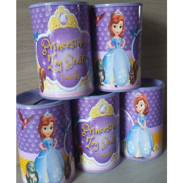 10 cofrinhos personalizado para festa infantil lembrancinha Princesa Sofia