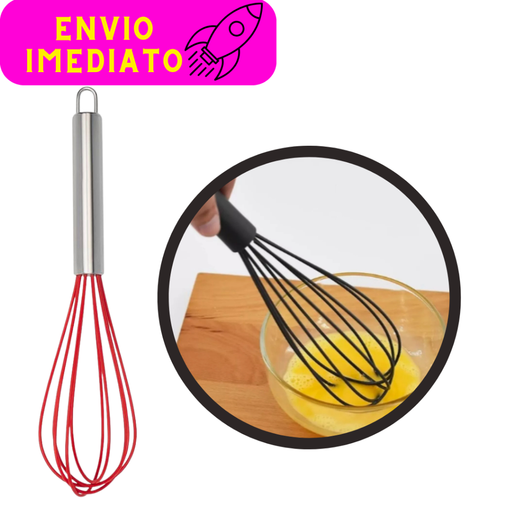 Batedor de Ovos Fouet de Silicone 30 Cm