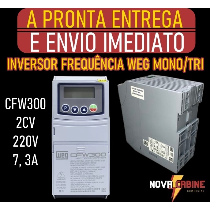 Inversor Frequência Weg Cfw300 2cv 220v 7,3a Mono/tri