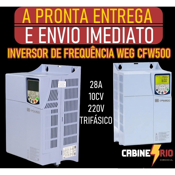 Inversor De Frequência CFw500 28A 10cv Trifásico/220v - Weg