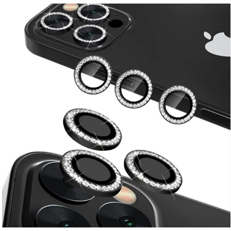 Kit Protetor de CÂMERA GLITTER iPhone 15/15 Plus/15 Pro/15 Promax Peliculas Camera Traseir Colorido