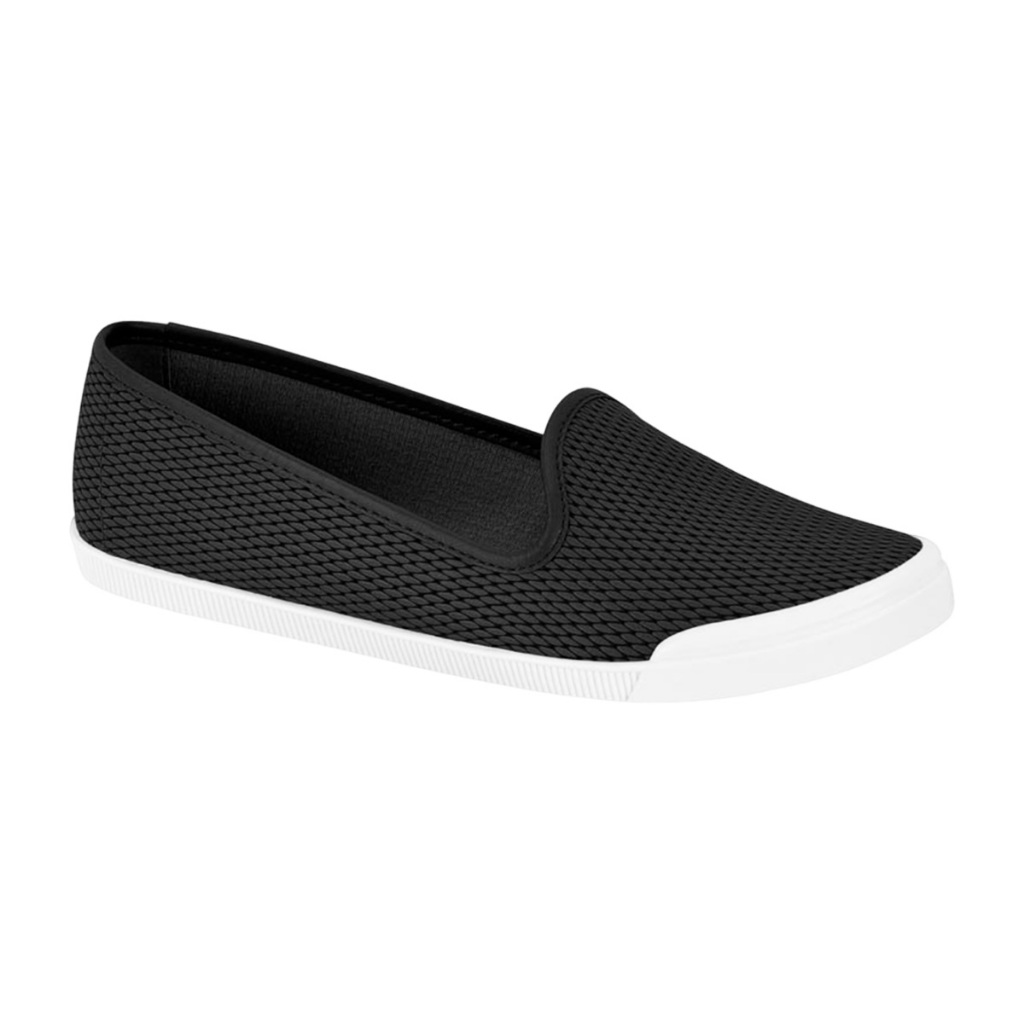 Sapatilha Feminina Casual Moleca Confortável Tênis Preto