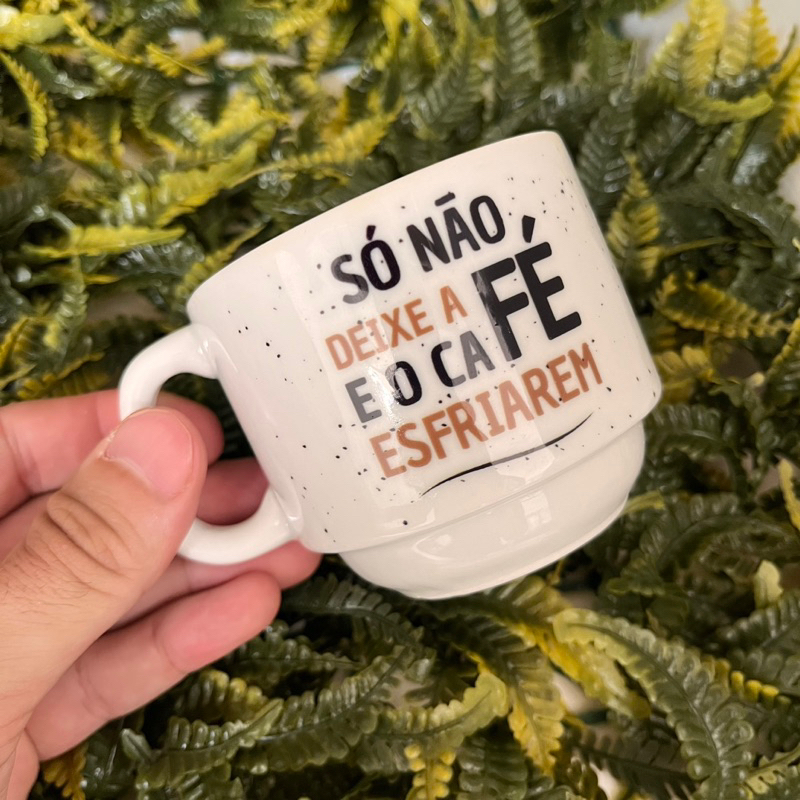 Caneca Xícara Fé frases motivacionais em Oferta na Shopee