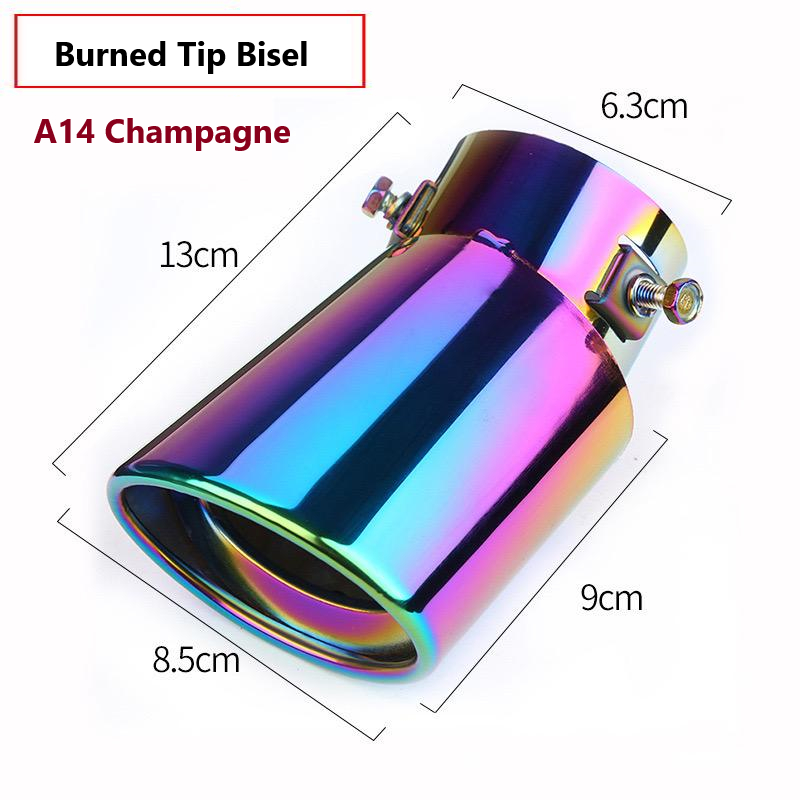 Universal Burned Tip Reto Bisel Saída Dupla Ponta Escapamento Carro Aço Inoxidável Slant Laminado Borda Auto Silenciador · foto 2
