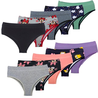 Kit 10 Calcinhas Cintura Alta de Algodão  Francesinha Lingerie Moda Feminina em Oferta na Shopee