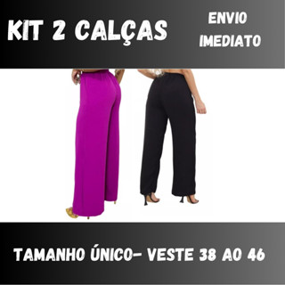 Kit 2 Calças Pantalona Para Trabalhar Dia A Dia Soltinha