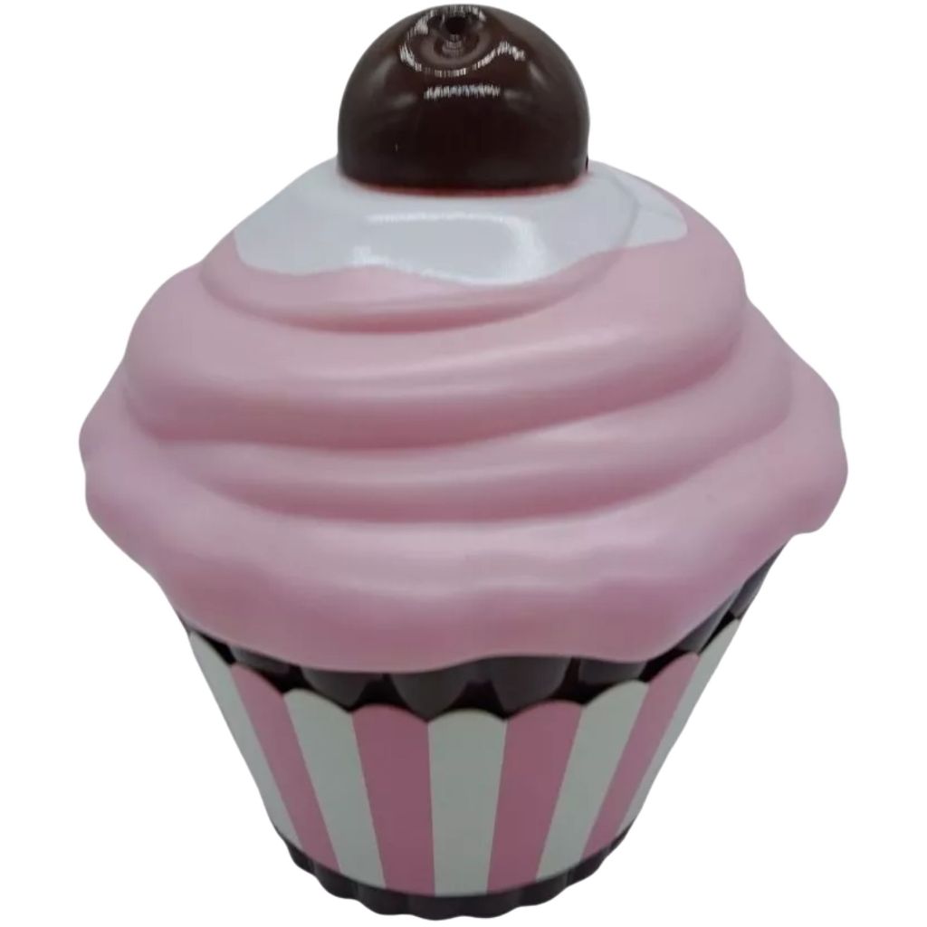 Cofre Cupcake Rosa Decoração Enfeite Presente Plástico Bolo LPZ