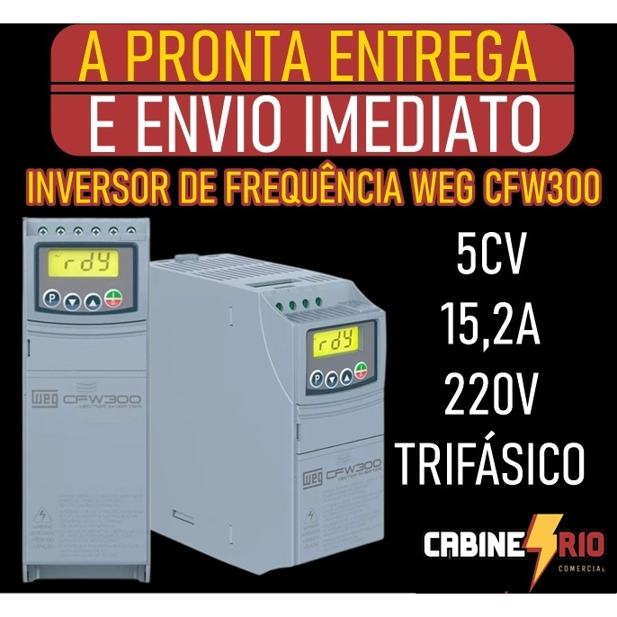 Inversor De Frequência Weg Cfw300 5cv 15,2a 220v Trifásico