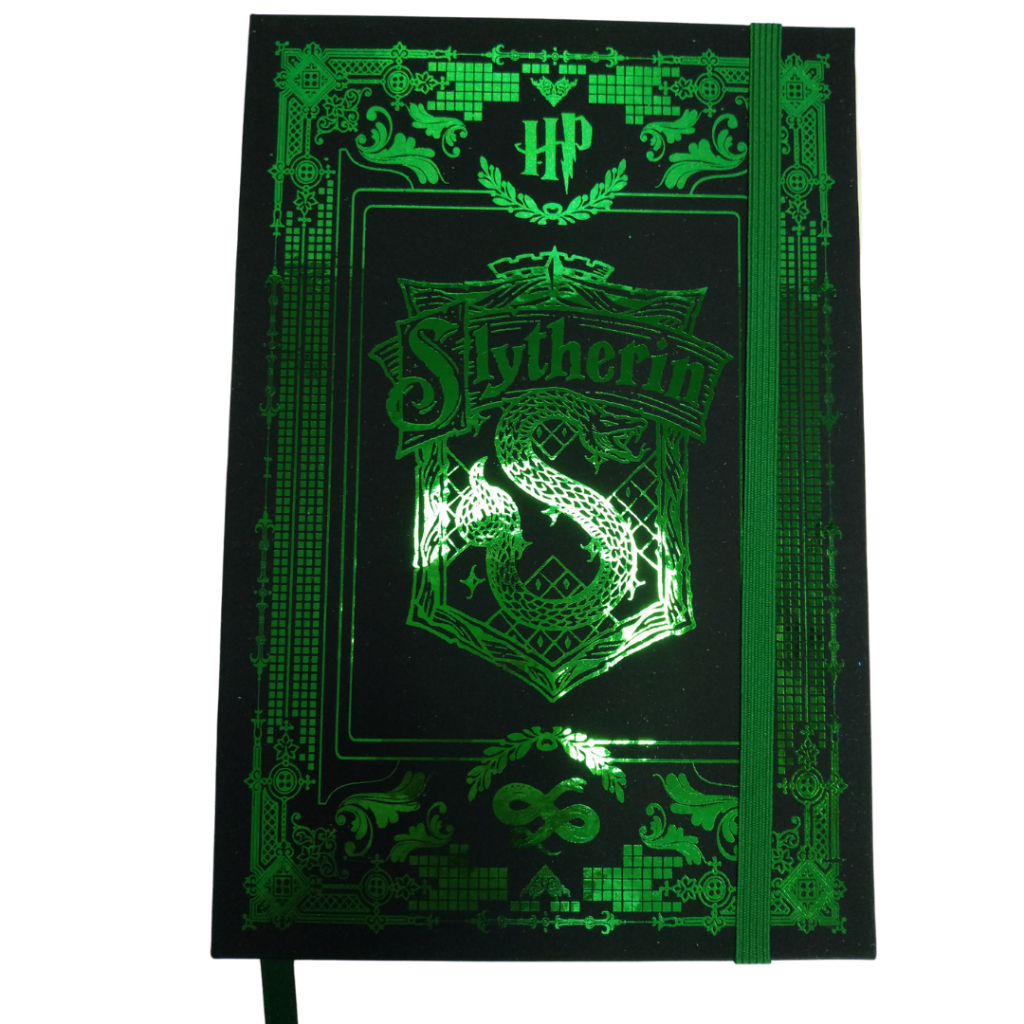 Caderno Capa Dura Sonserina Slytherin Artesanal | Harry Potter | Grimório Diário de Escrita | Caderno Místico
