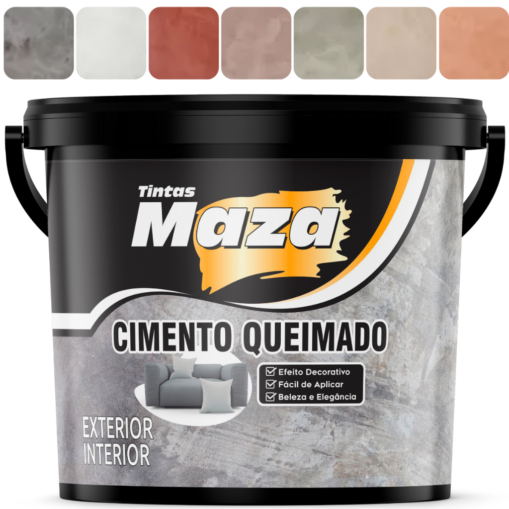 Efeito Cimento Queimado Maza Cores 5,6kg em Oferta na Shopee