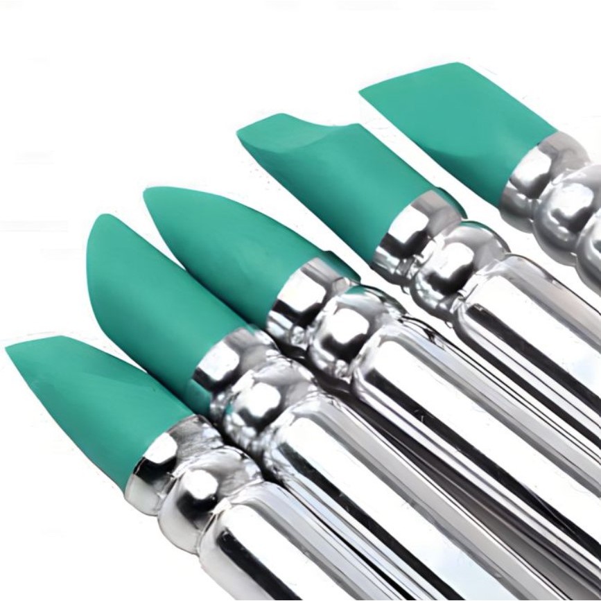 KIT Pincel Modelador Estecas de Silicone Condor Ideal P/ Biscuit Chanfrado Curvo Redondo Cone Artigo de Arte