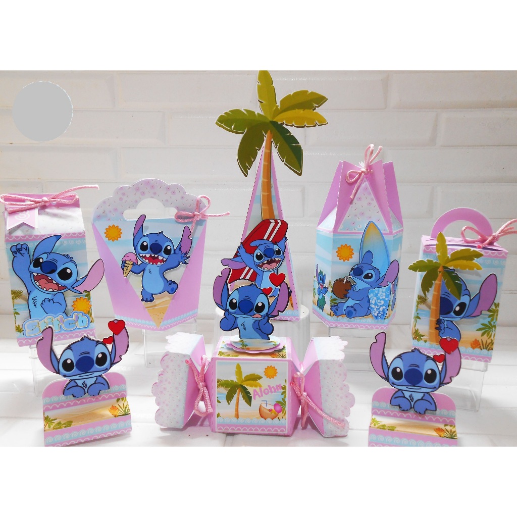 Lembrancinhas Stitch, caixinhas do stitch, caixa milk stich, papelaria personalizadas do Stitch