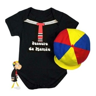 Body de Bebê Temático kiko Kit Body + Boina Mesversario Fantasia Infantil em Oferta na Shopee