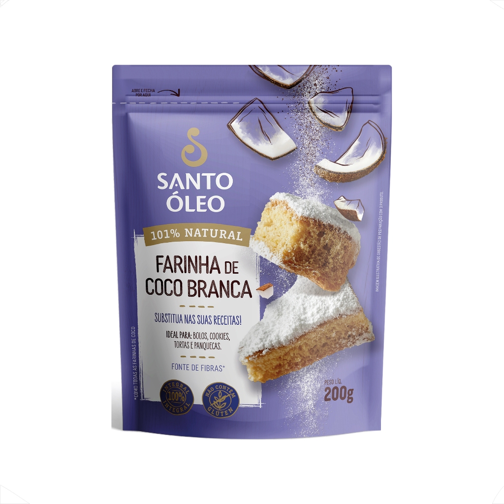 Farinha de Coco Branca 100% Natural S/ Gluten 200g em Oferta na Shopee