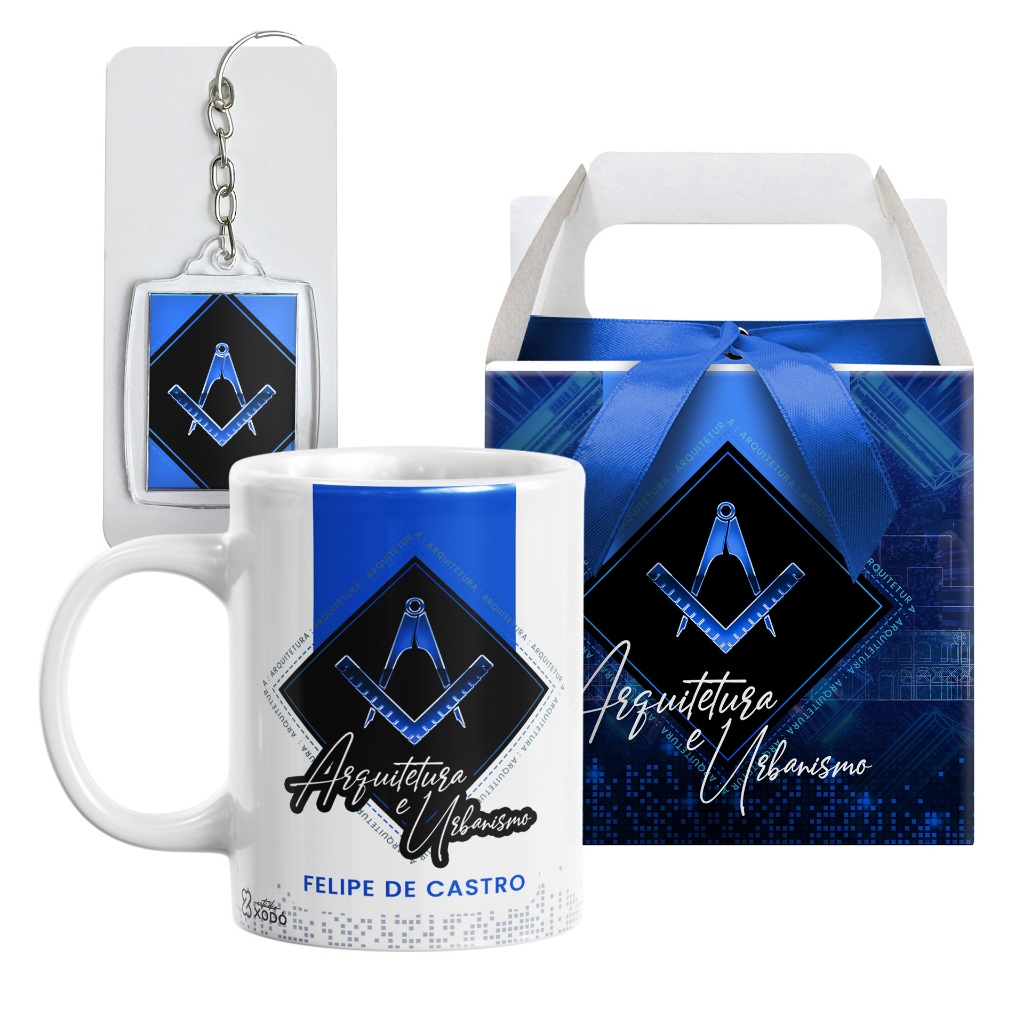 Caneca Arquitetura e Urbanismo Personalizada com Nome Kit Presente Formatura Profissão Arquiteto