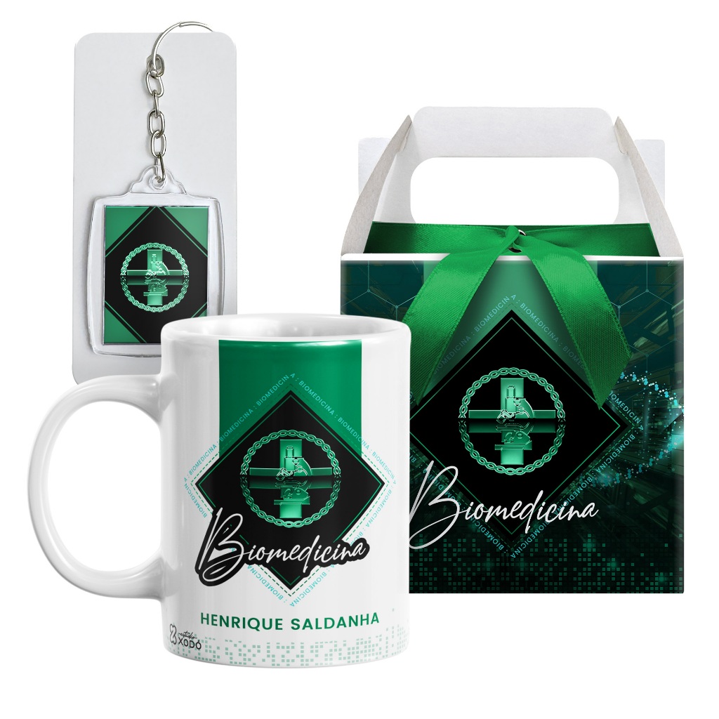 Caneca Biomedicina Personalizada com Nome Kit Presente Formatura Profissão Biomedicina