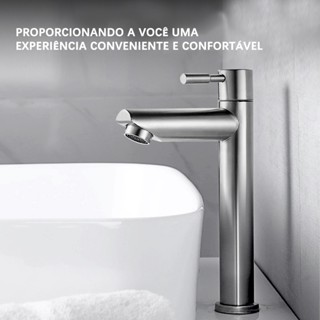 Torneira Luxo Aço Inox Escovado Ou Preta Banheiro Para Cubas Baixo e Alto Envio Imediato em Oferta na Shopee