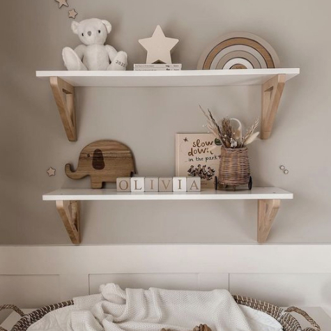 Kit com 2 prateleiras Infantil Branca para quarto de bebe em Oferta na Shopee