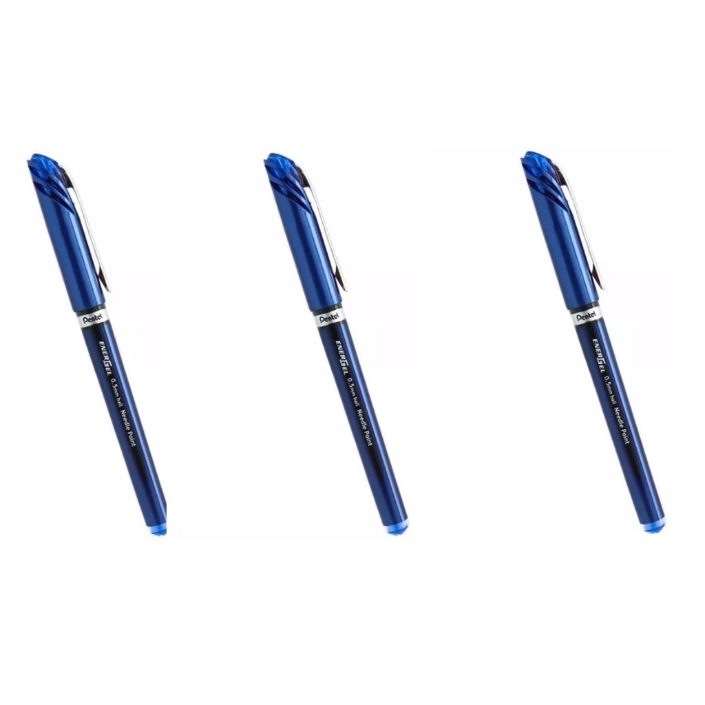 Pentel Caneta Rollerball Energel 0,5 Azul Bln25-c X 3 Unidades em Oferta na Shopee