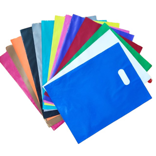 kit com 50 Sacolas Plástica 30x40 Alça Boca palhaço vazada reta  para lojas , comercio. em Oferta na Shopee