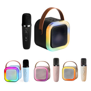 Mini Caixa de Som Bluetooth Portátil, Com Microfone Karaoke, Efeito De Voz, RGB