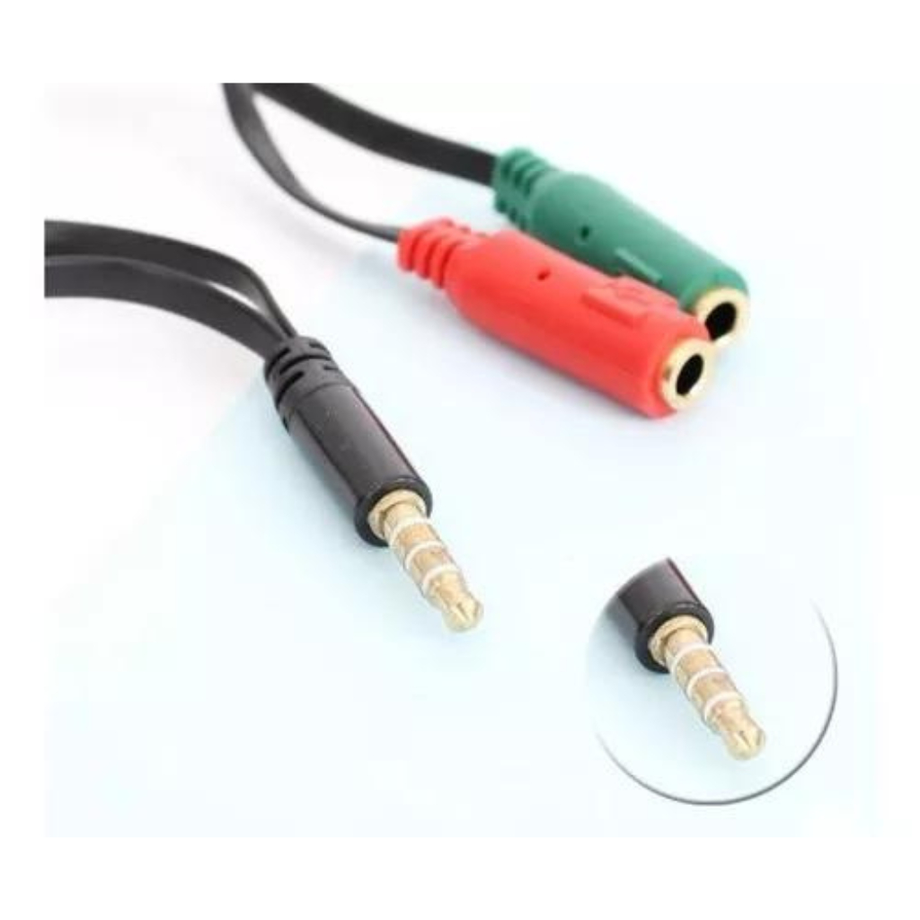 Cabo Adaptador P3 Macho para 2 P2 Fêmea - Fone Com Microfone Headset Pc Notebook