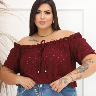 Blusa Plus Size Ciganinha em Lesse Blusinha Feminina Plus Sise Tamanho G1 G2 G3 Estilosa e Confortável
